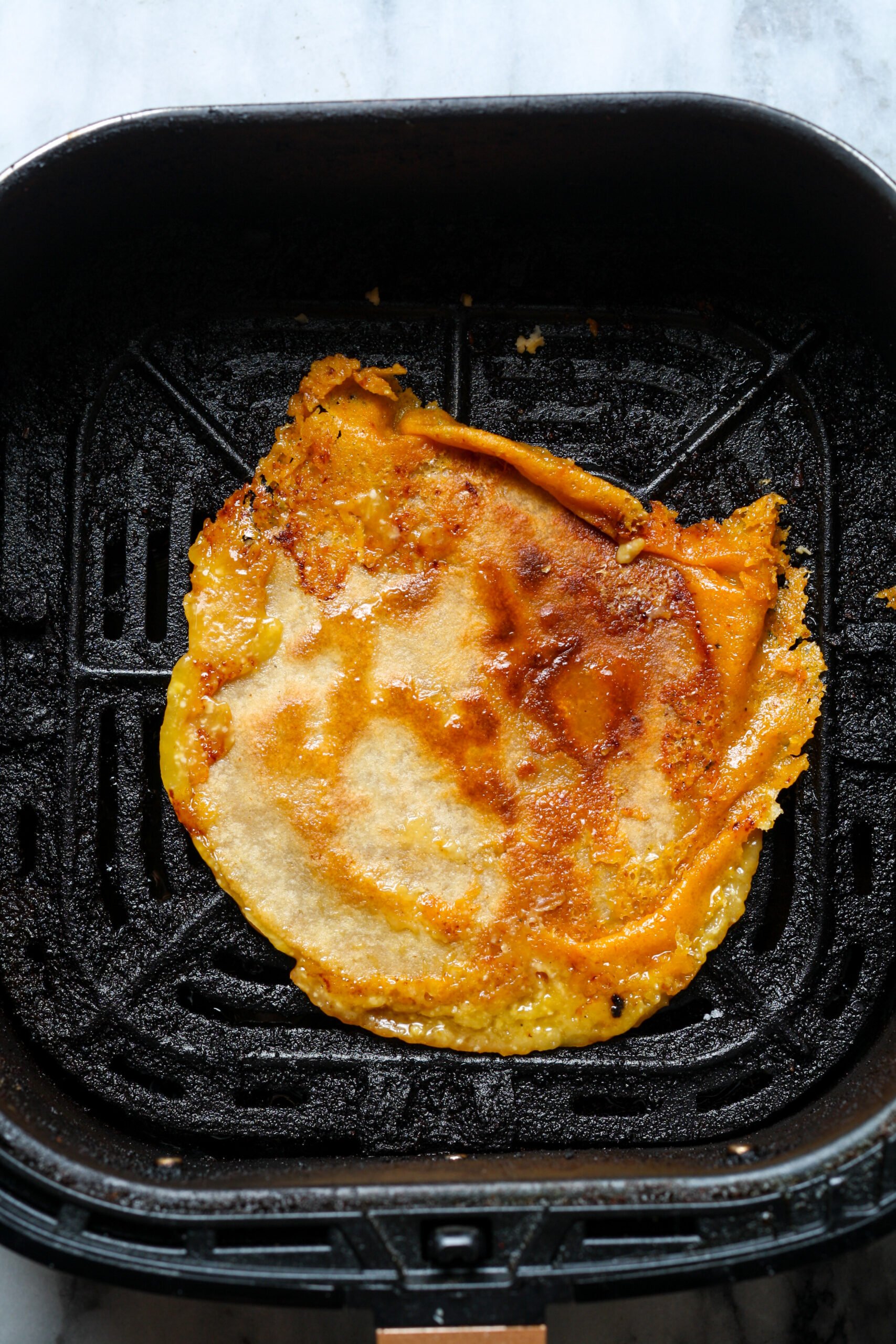 Cheese quesadilla in air fryer.