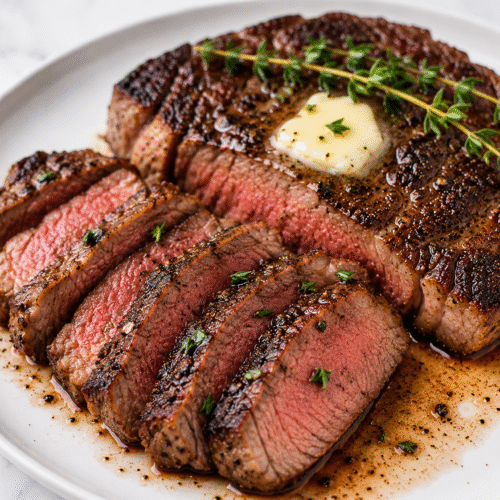 Air fryer ribeye steak.