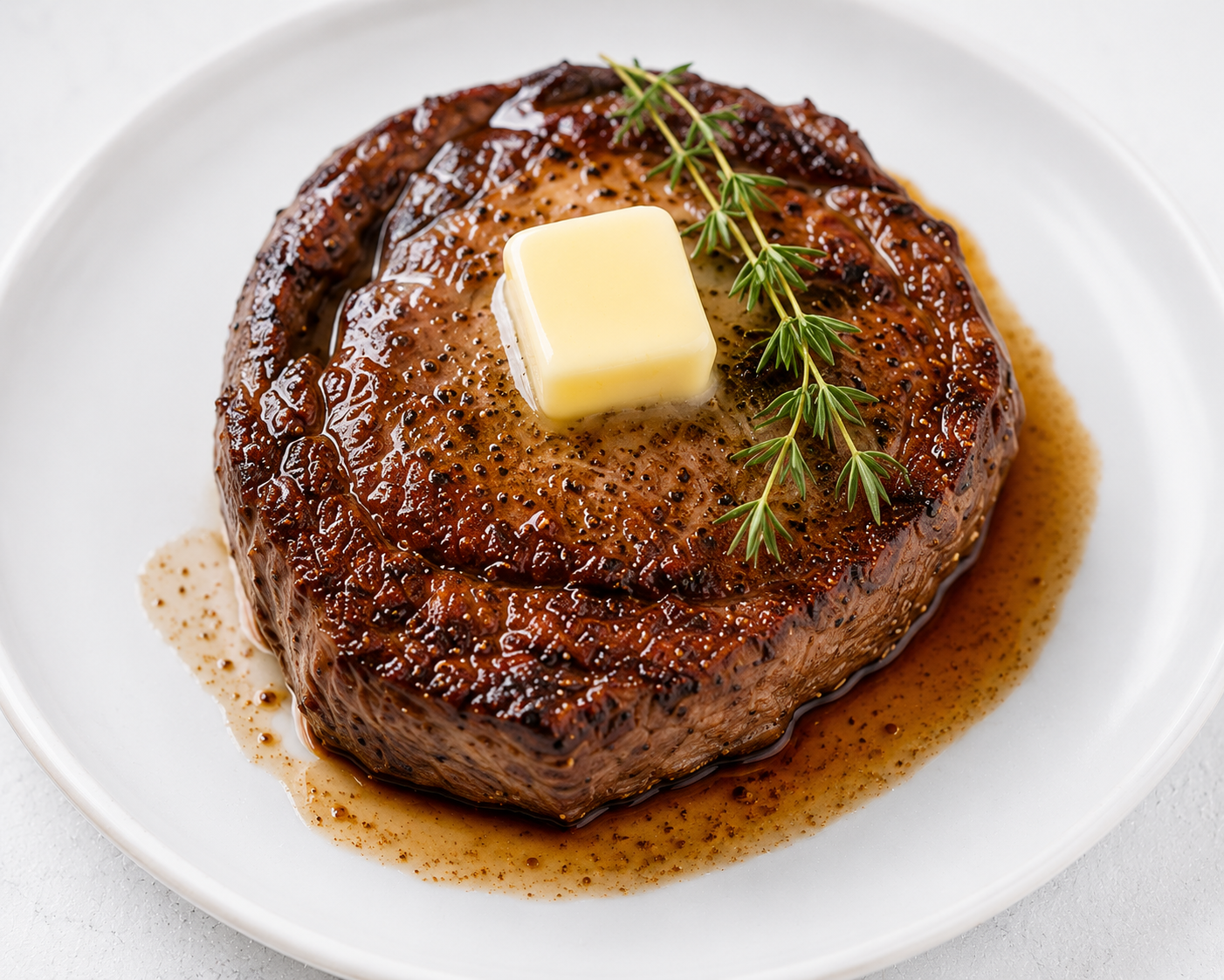 Steak with butter.
