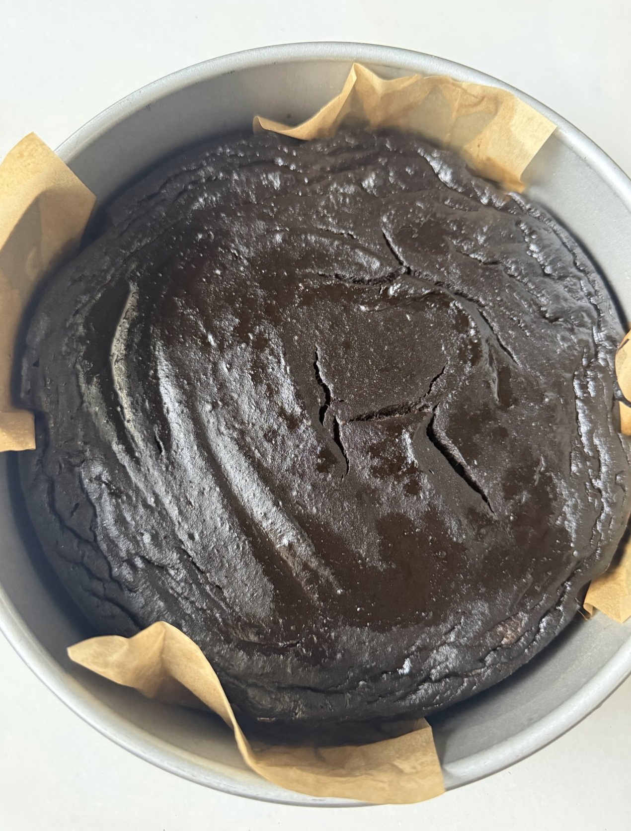 Baked chocolate dessert.
