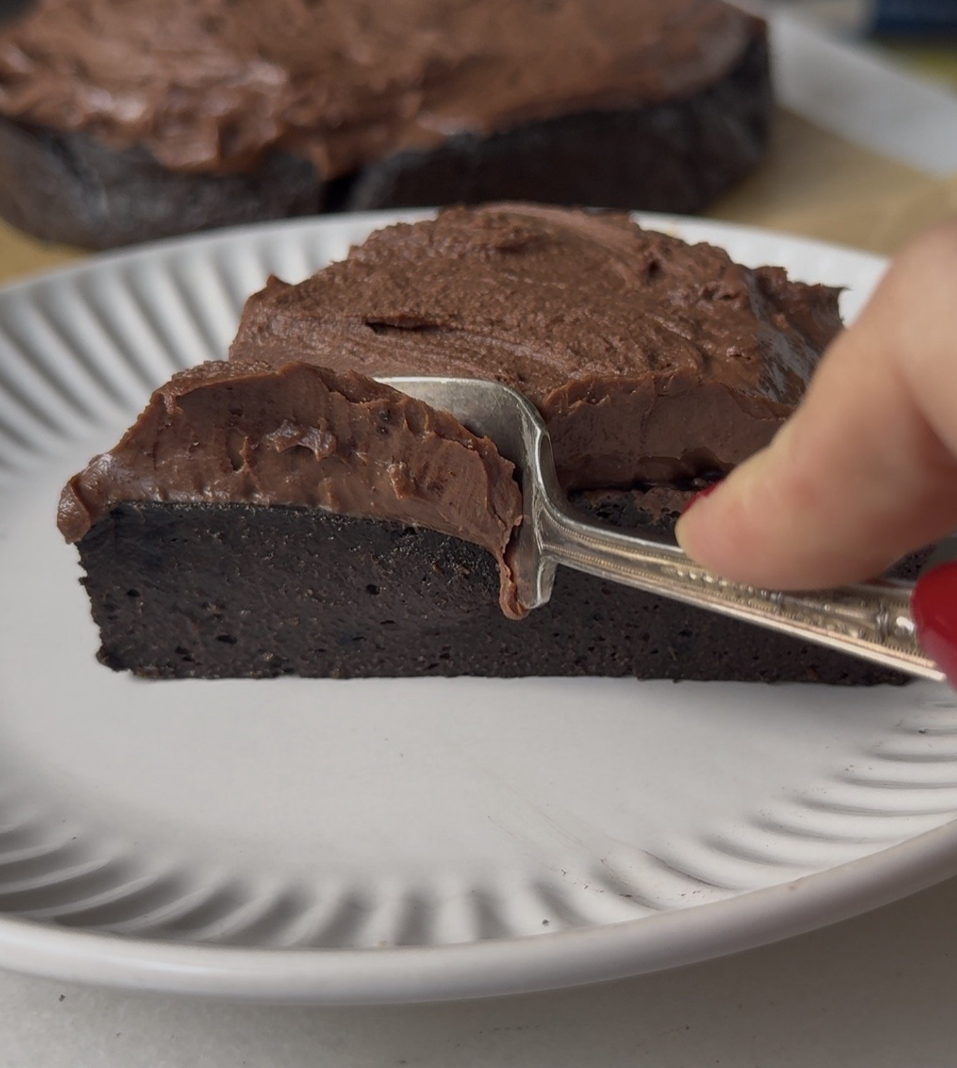 Cake with fork.